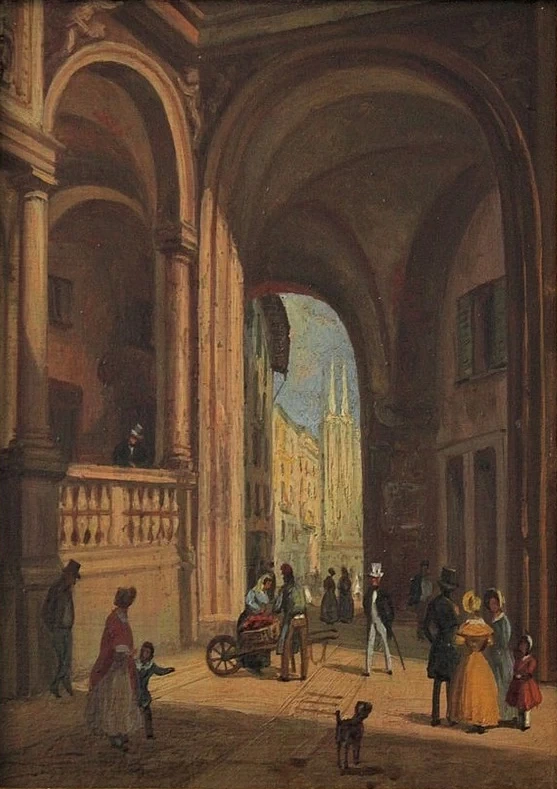 Milano, veduta di Piazza dei Mercanti